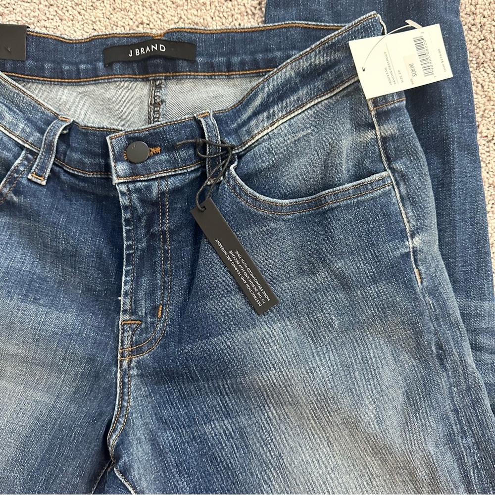 NWT J Brand Sadey Revoke Destruct Mid Rise Crop 29 Slim Straight Jeans - Picture 15 of 15